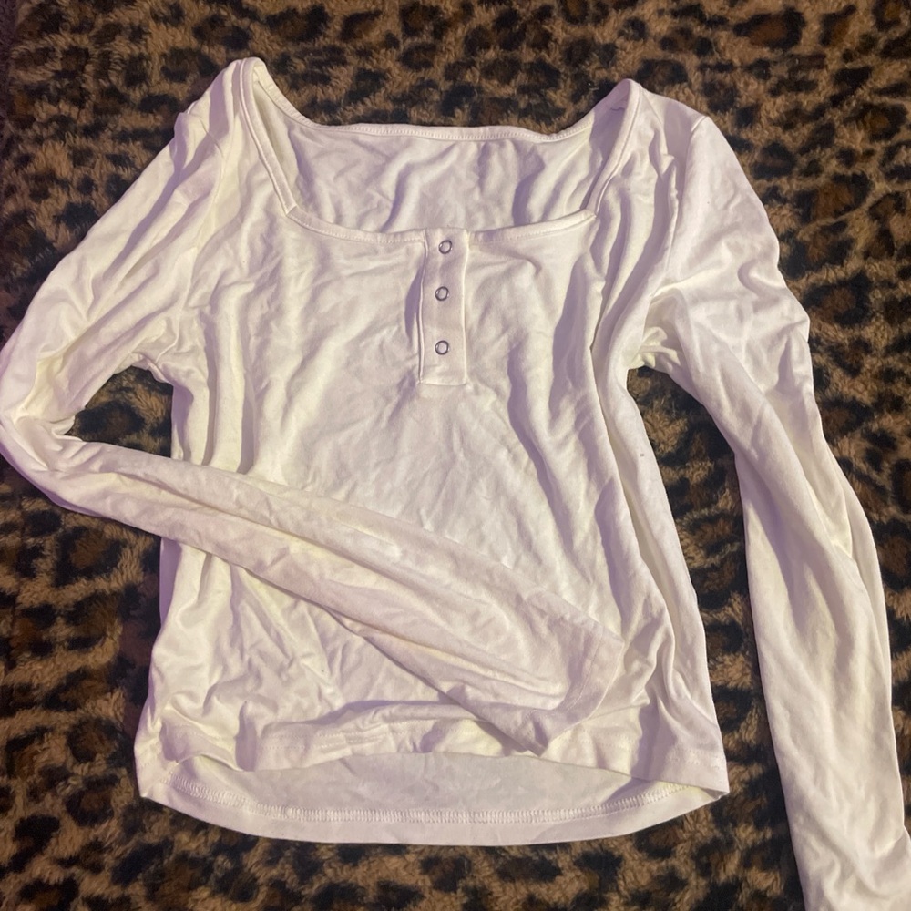 Women's White Long Sleeve Top
